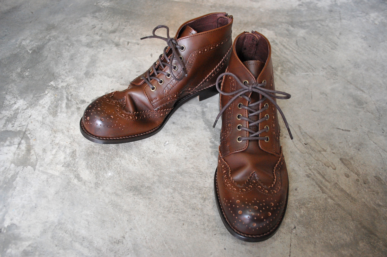PADRONE パドローネ PU8054-1138-19C WING TIP BOOTS with BACK ZIP 